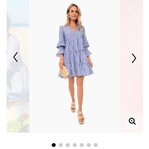 Pomander Place Blue and white stripe cotton poplin Kenzo Dress